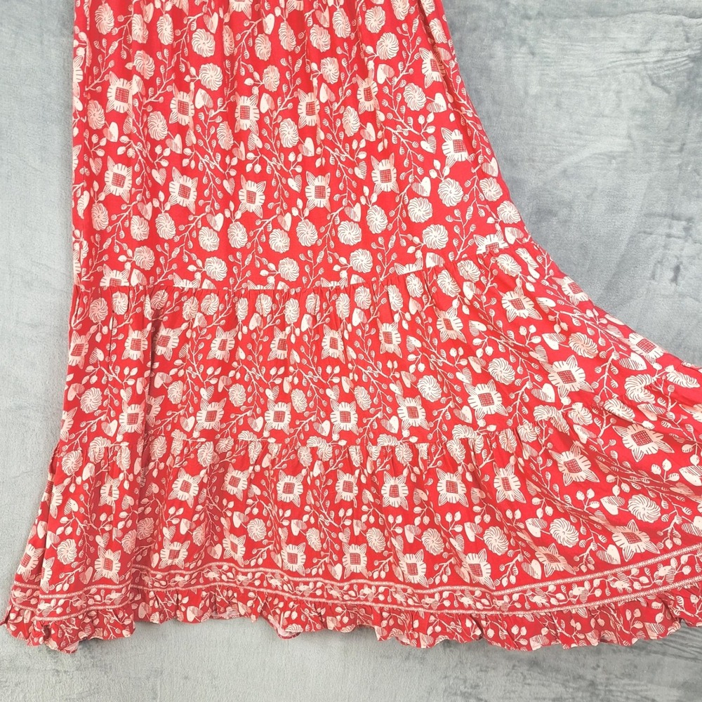 Womens Skirt Large Floral Maxi Tiered Boho Coastal Festival Cottagecore Prairie - Picture 3 of 8